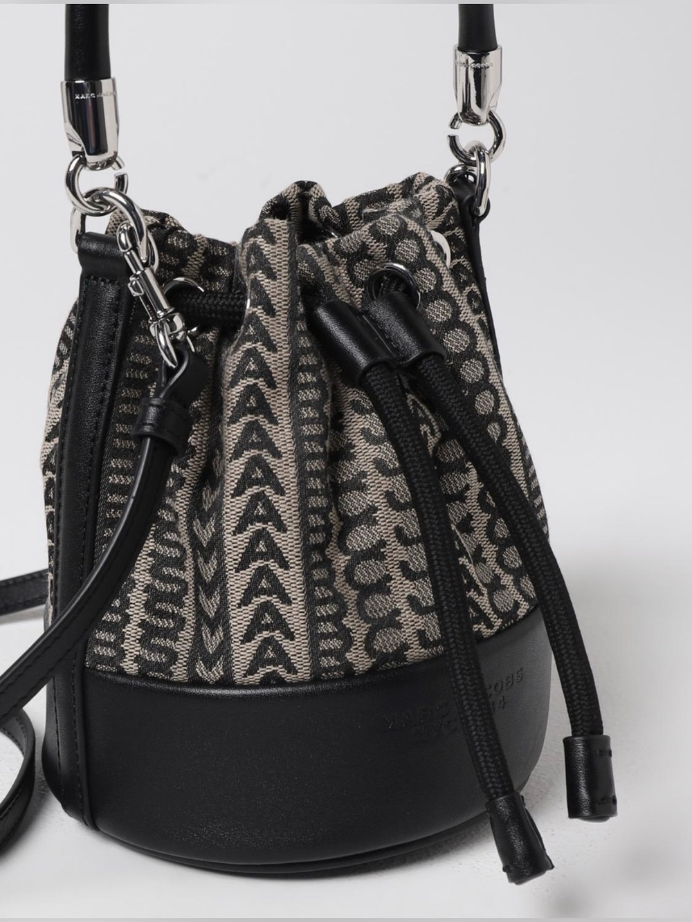 Mini Bucket Crossbody Bag in Black  and Brown - Picture 3 of 14
